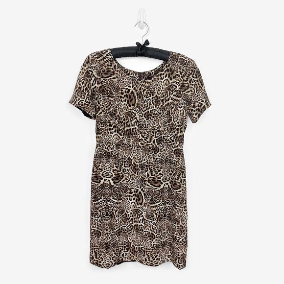 The Kooples Leopard Mini Dress Medium Silk Animal Print Cocktail Party Glam Rock - Picture 1 of 4